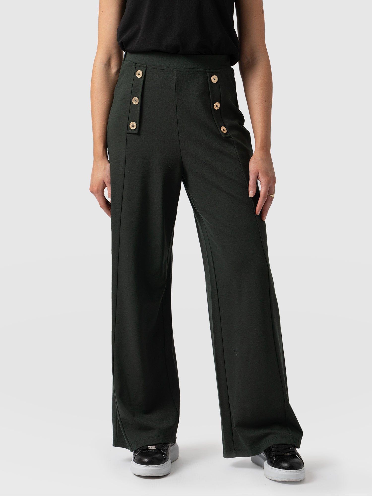 Chelsea Pant Bottle Green Jersey - Women's Trousers | Saint + Sofia® UK